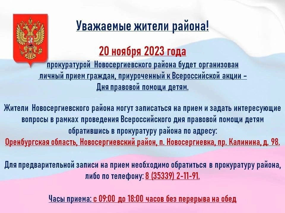 Всероссийская акция – «День правовой помощи детям».